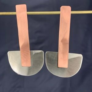 fun long earrings brass metal base